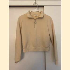 cream quarter zip pullover / sweatshirt
